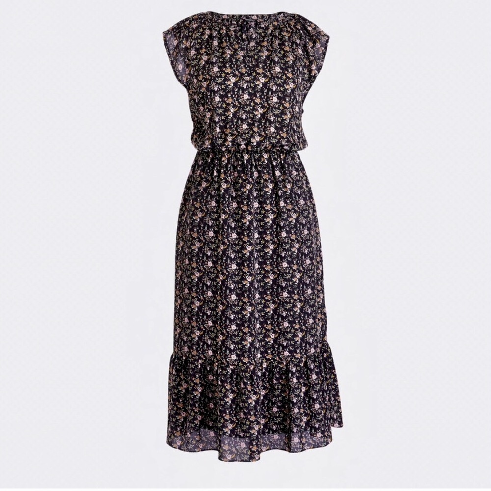 J. Crew mercantile floral tea-length dress